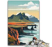 Puzzles Littoral Islandais 1000 Pièces pour Adultes, pour 14 Ans et Plus Casse-tête Jeux Familiaux Cadeaux d'anniversaire de Noël 1000pcs (26x38cm)