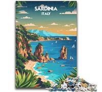 Puzzles Littoral Sarde pour Adolescents 1000 pièces, pour Les 14 Ans et Plus, Jeux Amusants, activités Amusantes à la Maison, Cadeaux d'anniversaire, Cadeaux de Voyage 1000 pièces (26x38cm)