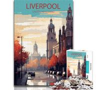 Puzzles Liverpool Royaume-Uni pour Adultes et Adolescents 1000 pièces, Jeu Stimulant, Chaque pièce est Unique - Jeu Familial Stimulant 38x26cm