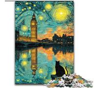 Puzzles London Night Sky pour Adolescents 1000 pièces, Assemblage de Motifs, à Offrir en Cadeau à Toute la Famille, pour Les Enfants de 14 Ans et Plus (50x75cm)