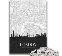 Puzzles Londres Royaume-Uni 1000 pièces pour Adultes, Jeu éducatif Amusant et Humoristique pour Anniversaire (50x75cm)