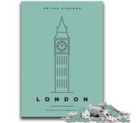 Puzzles Londres Royaume-Uni pour Adultes 1000 pièces, Jouets éducatifs, Jeux Anti-Stress, Cadeaux Secret Santa pour Les 14 Ans et Plus 1000 pièces (50x75cm)
