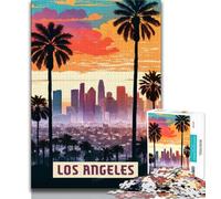 Puzzles Los Angeles pour Adultes 1000 pièces, Jeu Familial Anti-Stress, défi Difficile, Cadeaux du Père Noël Secret 50x75cm