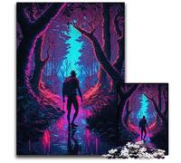 Puzzles Lost in Neon Cardboard pour Adultes Puzzles de 1000 pièces pour Adultes Casse-tête Stimulant pour Adolescents, soirée de Jeux en Famille Amusante 26x38cm/10,23x14,96 Pouces