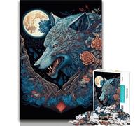Puzzles Loup 1000 pièces pour Adolescents Jouet éducatif et décompressant Cadeaux du Père Noël Secret (50x75cm)