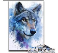 Puzzles Loup Aquarelle pour Adultes et Adolescents, Jouets de Divertissement Familial Idéals comme Cadeau pour Toute la Famille (70x100cm)