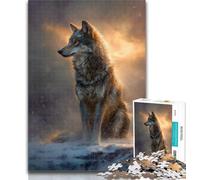 Puzzles Loup Debout dans la Neige 1000 pièces Puzzles pour Adultes Cadeaux, est idéal comme Cadeau pour Toute la Famille Convient pour Et 14 26x38cm