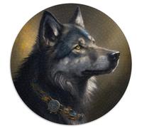 Puzzles Loup Fantastique pour 1000 Pièces Puzzle Rond 1000 Pièces Idéal pour Les Amoureux, Cadeau Parfait pour Noël, Nouvel an, Saint-Valentin 67,5x67,5cm