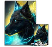 Puzzles Loup Fantastique pour 1000 pièces Puzzles stimulants Casse-tête Stimulant, Activité familiale, Décoration intérieure, Cadeau de Vacances 26x38cm/10,23x14,96 Pouces