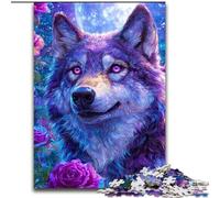 Puzzles Loup Fleur pour Adolescents 1000 Puzzles, Jeux Amusants Chaque pièce est Unique - Jeu Familial Stimulant (26x38cm)