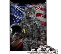 Puzzles Loup Gris dans l'armée de l'air 1000 pièces Puzzle en Bois pour Adultes et Enfants de 14 Ans et Plus Puzzles relaxants - Casse-tête 1000 pièces (50 x 75 cm)