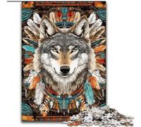 Puzzles Loup Indien pour Adolescents 1000 pièces, Anti-Stress, Vacances à la Maison, Interaction Parent-Enfant (50x75cm)