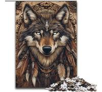 Puzzles Loup Indien pour Adultes 1000 pièces, Convient aux 14 Ans et Plus Décoration Murale Jouets Anniversaire et Cadeaux Uniques (50x75cm)