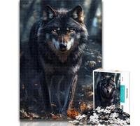 Puzzles Loup Sauvage 1000 Pièces Puzzles pour Adultes Cadeaux, est idéal comme Cadeau pour Toute la Famille Convient pour Et 14 26x38cm
