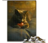 Puzzles Love Kitten pour Adultes 1000 pièces, Jeu Stimulant et Jeu Familial, Collection d'artistes, Beaux-Arts pour Les 14 Ans et Plus (26x38cm)
