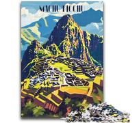 Puzzles Machu Picchu pour Adultes, 1000 pièces, Anti-Stress, pour Un séjour Relaxant, avec Affiche et fiche de Questions-réponses Assorties (1000 pièces, 50x75cm)