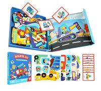 Puzzles magnétiques - Ensemble de jouets éducatifs portables - Puzzle de cerveau pour garçons et écoliers - Parfait pour les soins de jour, la maternelle, les voyages en voiture, la maison, l'école