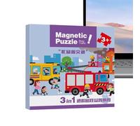 Puzzles magnétiques - Ensemble de puzzle éducatif de 18 x 18 x 2 cm, disposition arrière magnétique puissante, thème animal coloré | Jeu de puzzle magnétique adapté aux voyages pour enfants