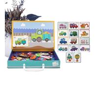 Puzzles Magnétiques pour,Jeux De Blocs Double Face | Puzzle Magnétique Habillage,pour D'Âge Préscolaire Garçons Adolescents Apprentissage Maternelle Adultes Voyage Fille Salle De Classe