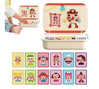 Puzzles magnétiques pour - Puzzle magnétique en Bois avec boîte de Rangement - pour Les déplacements, Parent interactif - Jouet pour à partir de 3, 4, 5, 6 Ans