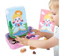 Puzzles magnétiques Puzzles magnétiques pour enfants, Puzzles pour habiller le personnage et changer d'expression, jouets en bois pour enfants, poupée magnétique à habiller, faire semblant de jouer