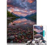 Puzzles Magnifiques Puzzles de Rivière de Montagne pour Adolescents 1000 Pièces, Soulagement du Stress Défi Difficile Améliorer l'amour Entre Couples 75x50cm