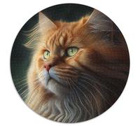 Puzzles Maine Coon 1000 pièces pour Adultes Puzzles Ronds 1000 pièces pour Adultes Idéal pour Les Amoureux, Cadeau Parfait pour Noël, Nouvel an, Saint-Valentin 67,5 x 67,5 cm