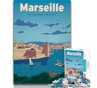 Puzzles Marseille pour Adolescents, 1000 pièces, Jouet éducatif intellectuel et décompressant, Cadeaux du Père Noël Secret, 50x75cm