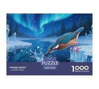 Puzzles Martin-pêcheur 1000 Pièces pour Adultes,Aurore boréale Ice Field Un Jeu De Dexérité Très Difficile Puzzle Jeu Éducatif l'art De La Décoration Moderne 70x50cm/1000pcs