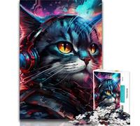 Puzzles mécaniques pour Chats (1 000 pièces) pour Adolescents, Jeu Stimulant et Familial avec des pièces de Formes aléatoires entièrement emboîtables (38x26cm)