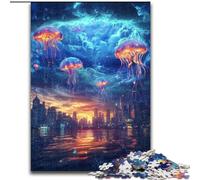 Puzzles Méduses Cosmiques 1000 Pièces pour Adolescents, Convient aux 14 Ans et Plus, Décoration Murale Jouet, Cadeaux d'anniversaire et Uniques (50x75cm)