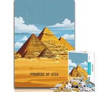 Puzzles Merveilles Anciennes de Gizeh pour Adultes 1000 Pièces, Séjour Tue Le Temps Chaque Pièce Est Unique - Jeu Familial Amusant et Défi 50x75cm