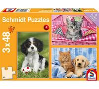 Puzzles Mes Chiots Et Chatons Préférés, 3 X 48 Pcs