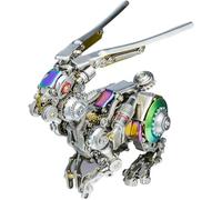Puzzles Métalliques 3D pour Adultes, Kit d'Assemblage DIY 500+ Pièces à Construire, Modèle Mécanique de Lapin Animal Steampunk, Puzzle 3D en Kit d'Ornement de Bureau Jouets Artisanaux