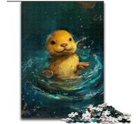 Puzzles Mignons de Petite Loutre Jaune 1000 pièces pour Adultes et Adolescents, Jeux éducatifs, décoration d'intérieur, à Offrir en Cadeau à Toute la Famille (26x38cm)