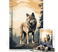 Puzzles minimalistes rétro Loup pour Adolescents, 1000 pièces, mémorisation Claire, activité de Loisirs, découpe Impeccable, (50x75cm)