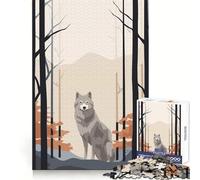 Puzzles minimalistes rétro Wolf 1000 pièces Réflexion, entraînement, détente, Bords Nets, (38x26cm)