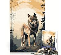 Puzzles minimalistes rétro Wolf pour Adolescents, 1000 pièces, pour pratiquer la logique, se détendre, Bords Nets, (38x52cm)