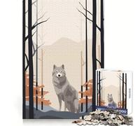 Puzzles minimalistes rétro Wolf pour Adultes, 1000 pièces, Exercice Mental, Divertissement Calme, Cadeau de Noël idéal (50x75cm)