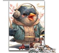 Puzzles Moineaux Musicaux pour Adultes et Ados 1000 pièces, Jouets Éducatifs et Jeux Familiaux avec Affiche et Fiche de Trivia (50x75cm)