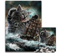 Puzzles Monster Titan Cat Kraken 1000 pièces pour Adultes Puzzles pour Adultes Décoration Artistique DIY Parfaite ou Cadeau d'anniversaire 50x75cm/19,68x29,52 Pouces