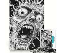 Puzzles Monstre Hurlant pour Adolescents 1000 Pièces Wise Think Toy Gentle Leisure Tight Cut Liste de souhaits du Père Noël (38x52cm)