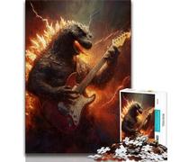 Puzzles Monstre Jouant de la Guitare pour Adultes et Adolescents, Difficile à Compléter, mais Drôle et Humoristique, Cadeau d'anniversaire, Cadeaux, Art Mural (75x50cm)