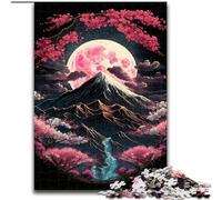Puzzles Mont Fuji en Fleurs de Cerisier pour Adolescents, 1000 pièces, Art intéressant, réduction du Stress, liste de souhaits avec Le Père Noël, pour Les 14 Ans (26x38cm)