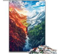 Puzzles Montagne de Glace et de Feu pour Adultes 1000 Puzzles, Jeux Amusants Chaque Pièce Est Unique - Jeu Familial Amusant et Défi (50x75cm)