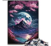 Puzzles Montagnes de Fleurs de Cerisier pour Adolescents 2000, Jouets Éducatifs et Jeux Familiaux avec Affiche et Fiche de Trivia (70x100cm)