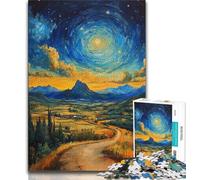 Puzzles Montagnes sous Le Ciel Nocturne 1000 pièces pour Adultes, Cadeaux, Vacances à la Maison, tuez Le Temps, Chaque pièce est Unique - Jeu Familial Stimulant et Amusant 75x50cm