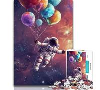 Puzzles montgolfières astronautes 1000 pièces pour Adolescents, Anti-Stress, Vacances à la Maison, avec Affiche et fiche de Questions Assorties (75x50cm)