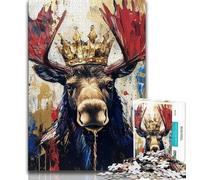 Puzzles Moose Art 1000 pièces pour Adultes, Jeu Stimulant et Jeu Familial avec des pièces de Formes aléatoires entièrement emboîtables 38x26cm