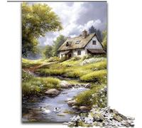 Puzzles Mountain House pour Adultes 1000 pièces, Jouets addictifs pour stimuler l'intelligence cérébrale, Cadeaux d'anniversaire pour Les 14 Ans et Plus (50x75cm)